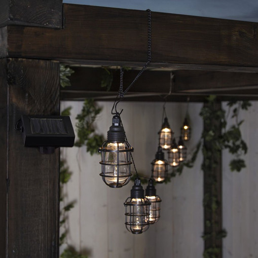 Solar-Powered String Lights Cage 8 Bulbs