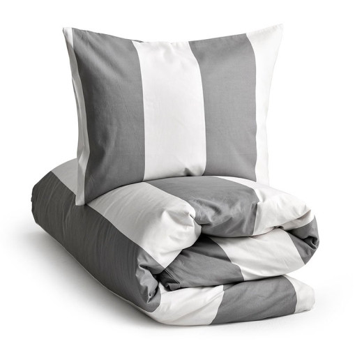 Bedding Set 4-piece Grey Striped
