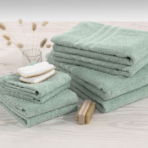 4-Piece Set Towels & Bath Towels Basic Terry Green