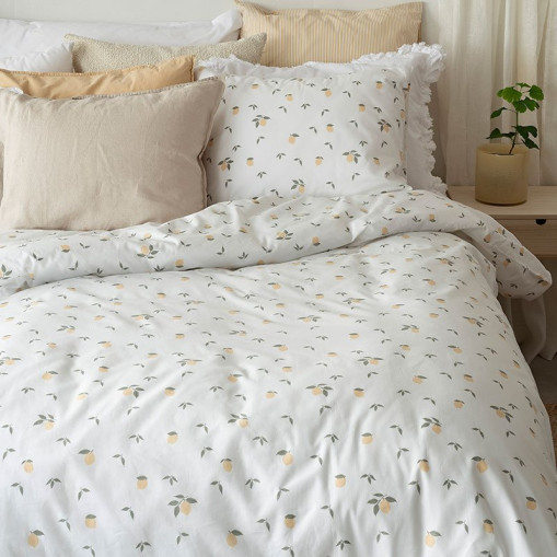 2-Piece Bedding Set Lemons Yellow
