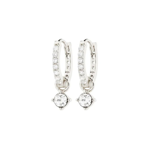 Earrings Crystal Hoops Joa Silver