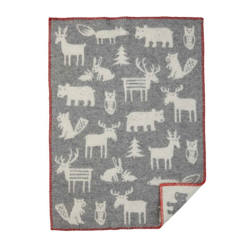 Children's Wool Blanket Forest Grey 65x90 cm