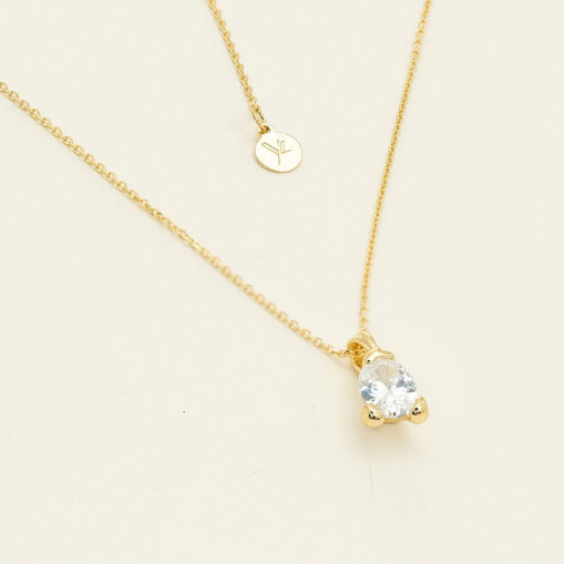 Embla Necklace Crystal Gold