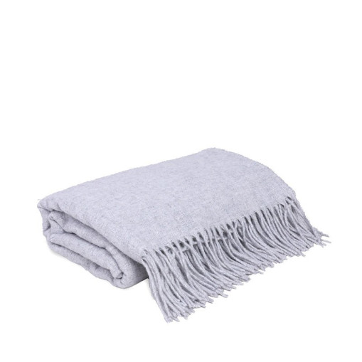 Jolie Cashmere Blend Throw - Light Grey