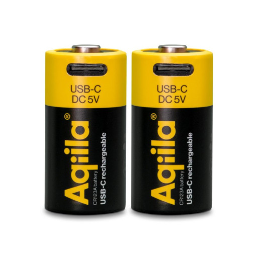 Rechargeable USB-C Lithium batteries CR123A 2-p