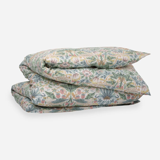 Strawberry Thief Duvet Cover Green/Pink 150x210 cm