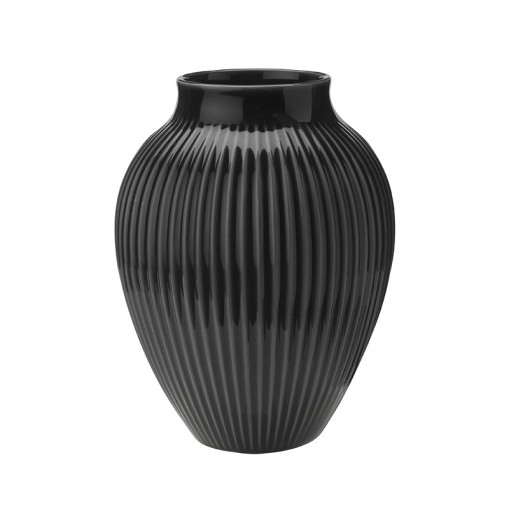 Vase H 20 cm ripple black