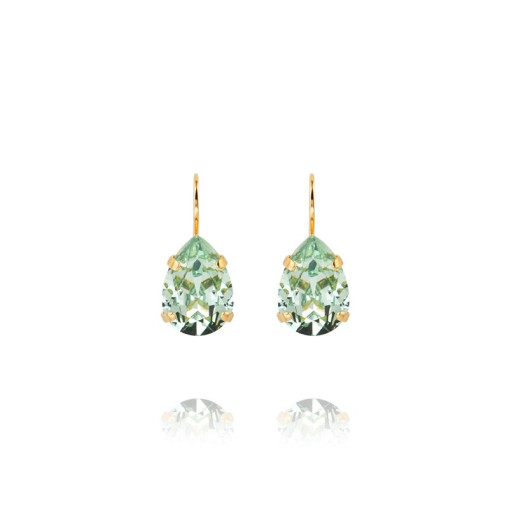 Earrings Mini Drop Clasp Gold Chrysolite