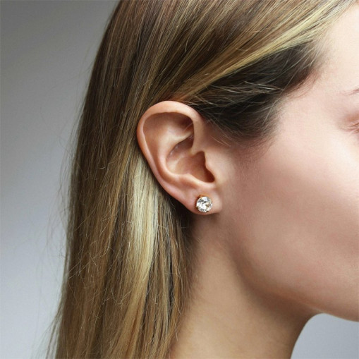 Earrings Classic Stud Gold Crystal